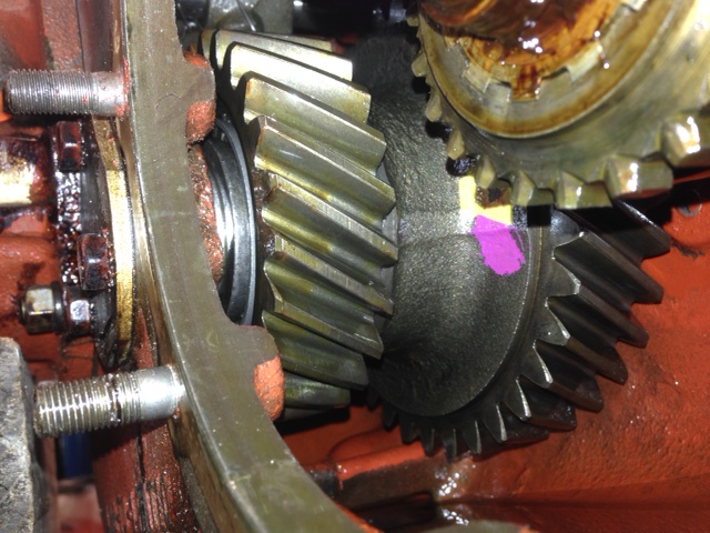 So far this is how the gears look. The brown you see is congealed assembly grease. The actual gear lube looks normal.