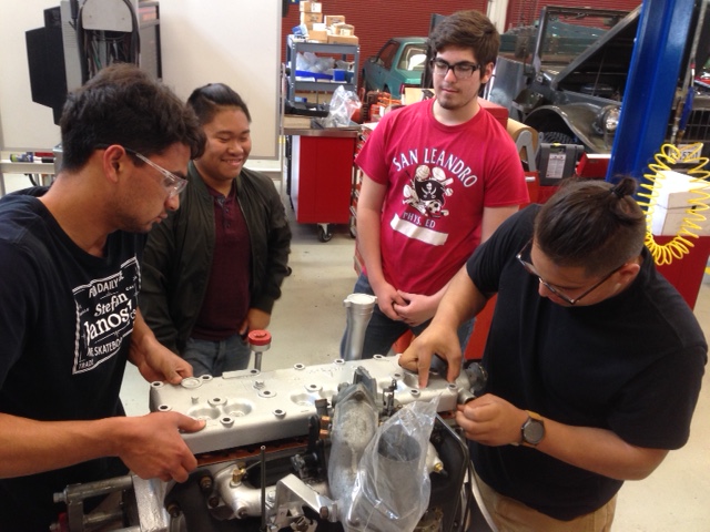 Jesse &quot;NASCAR&quot;, Sebastian &quot;Sea Bass&quot;, Russell, and Brian working away! Jesse and Brian worked ~ 8 hours today and did a great job, but I suspect they never want to see a flaring tool or tubing cutter again!