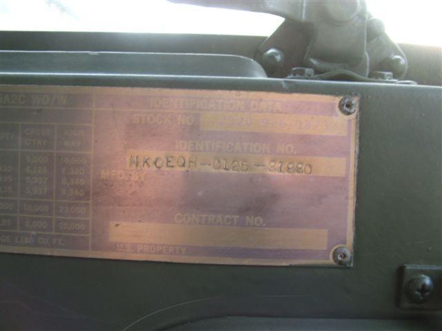 DATA PLATE